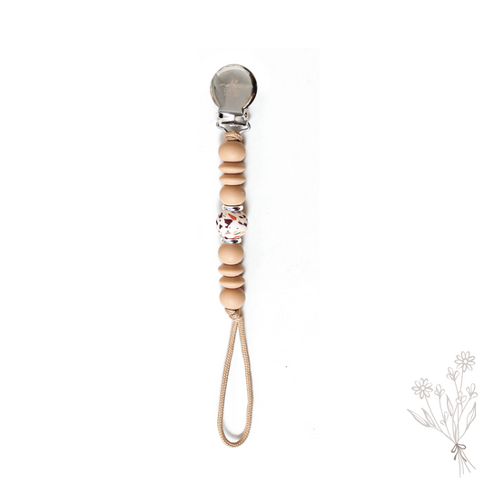 Warm Speckled Pacifier clip