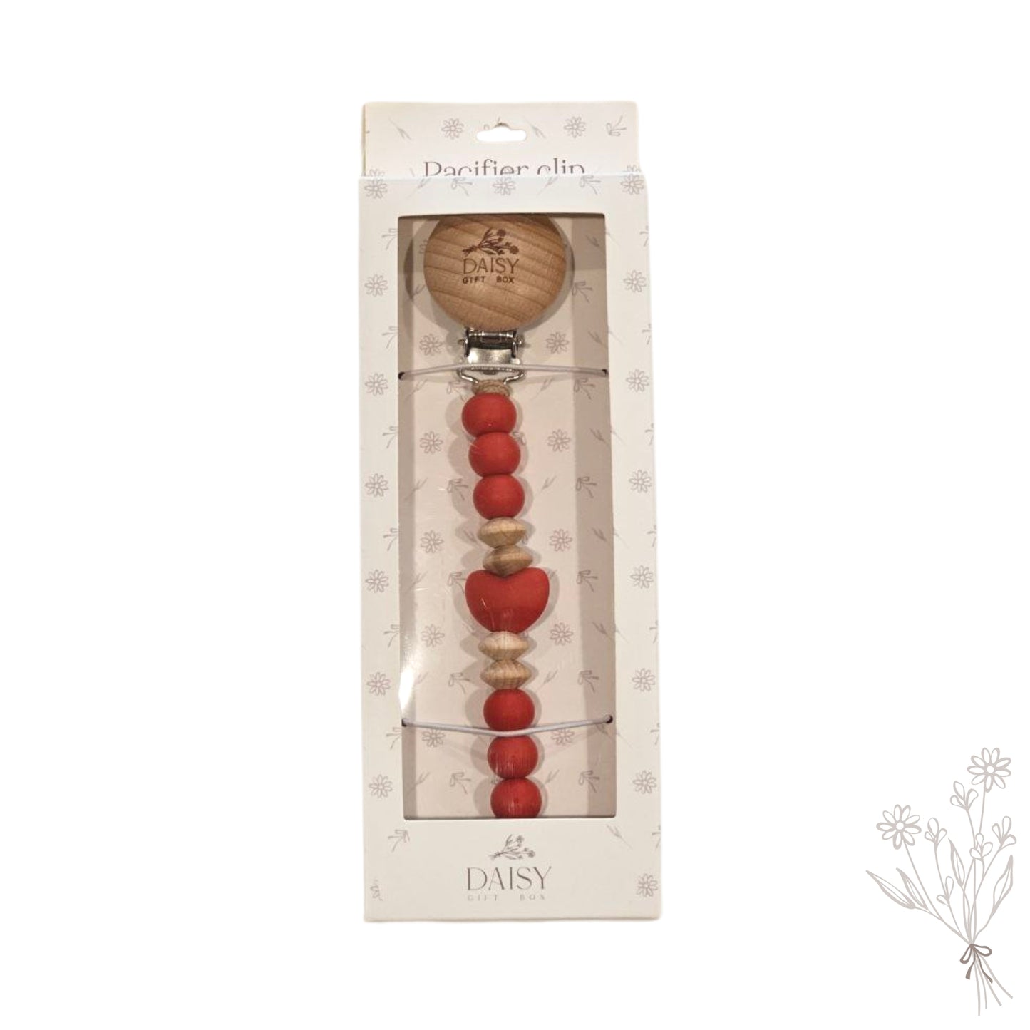 Red Angel Beech - Teething Pacifier clip