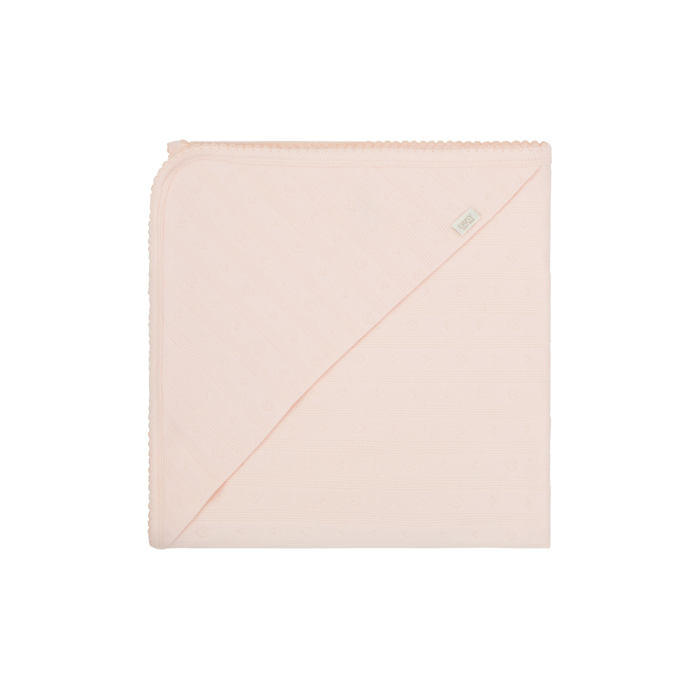 Pointelle Heart Blanket - Soft Pink