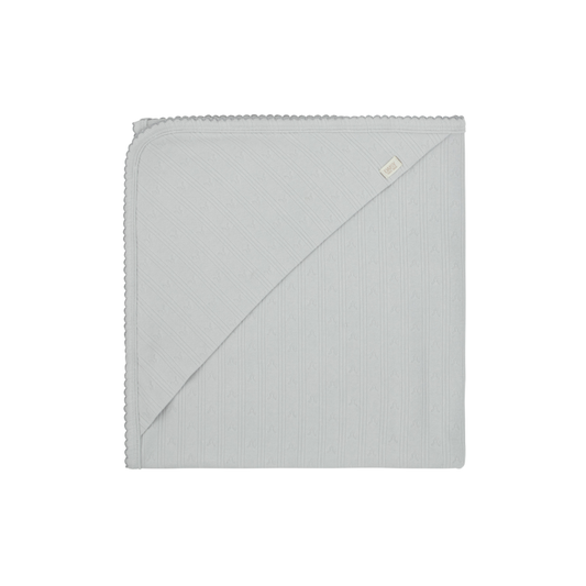 Pointelle Classic Blanket - Soft Blue