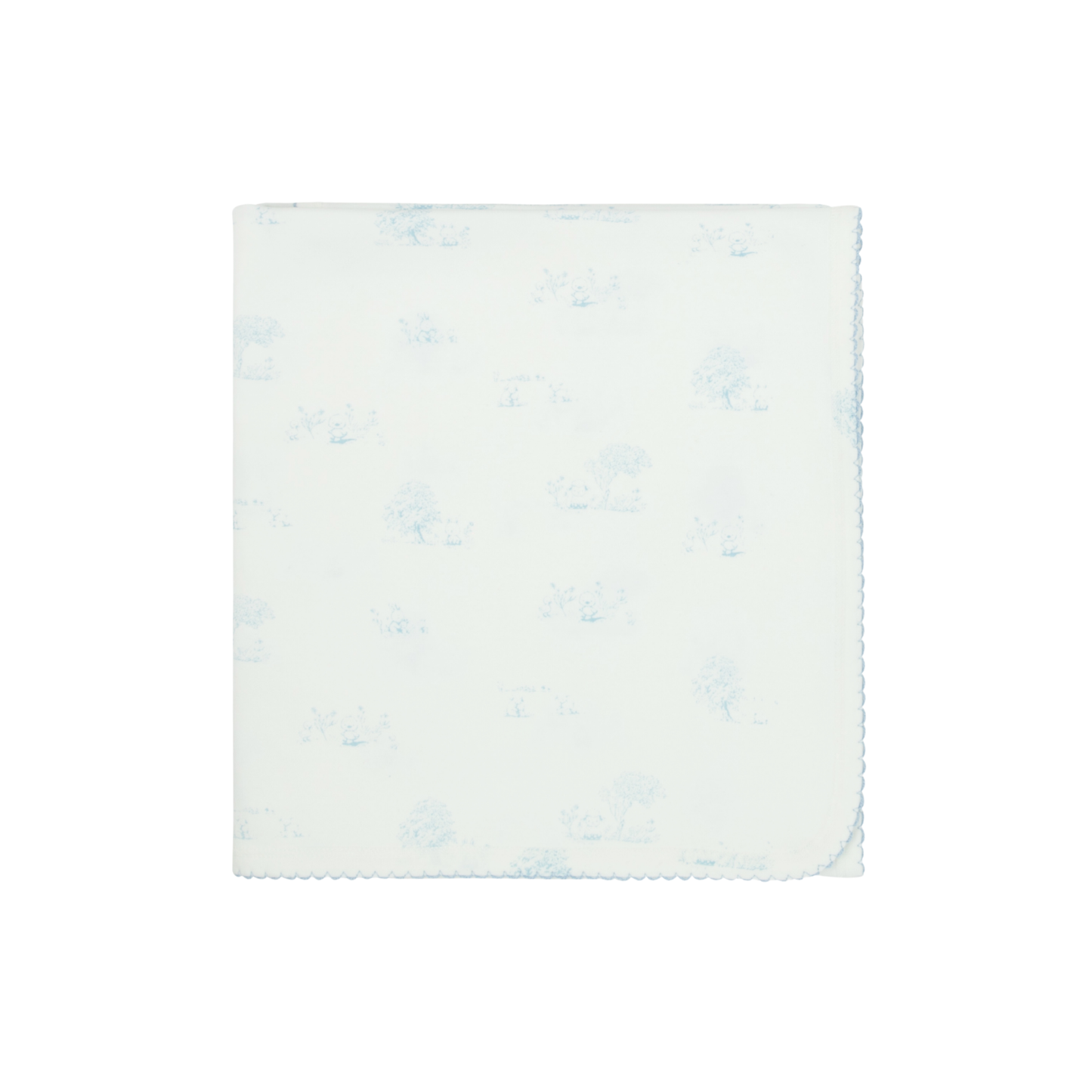 Toile Print Blanket – Blue