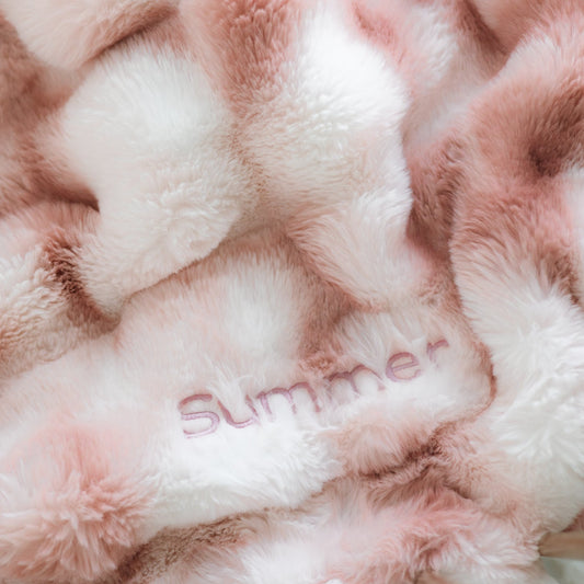 Plush Cloud Blanket - Mauve ombre
