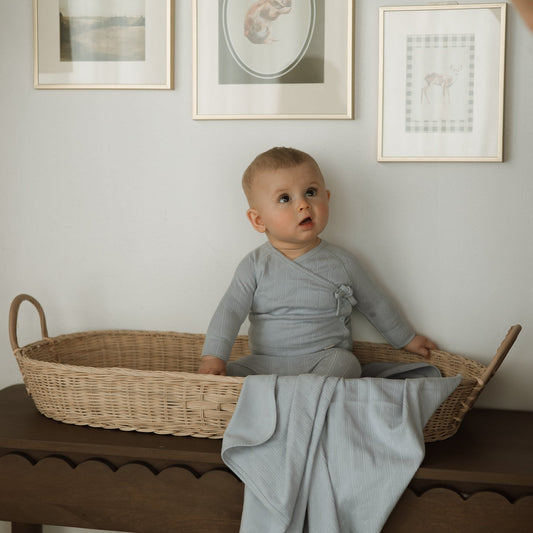 Pointelle - Blue - Layette Set (3 Piece)