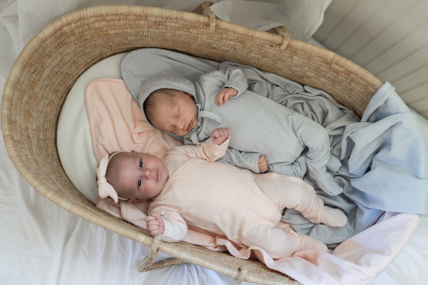 Pointelle Heart Layette Set - Soft Pink