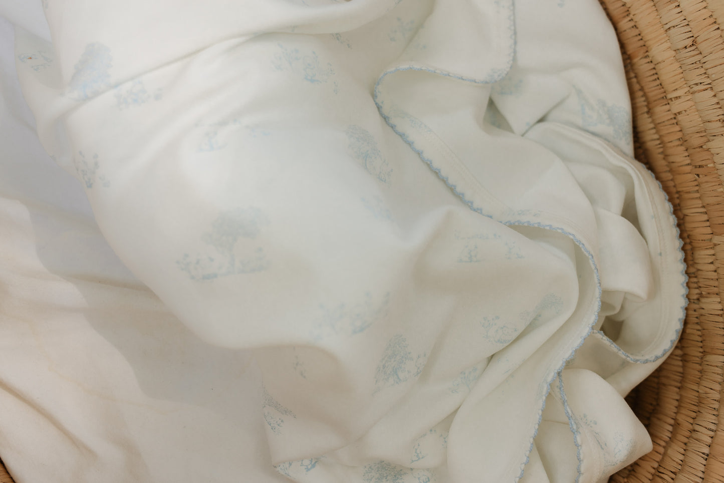Toile Kimono Footie & Bonnet - Blue