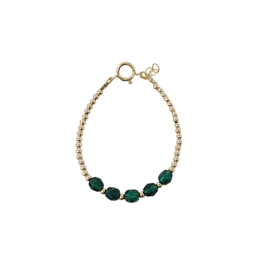 14kt GF baby bracelet - Emerald