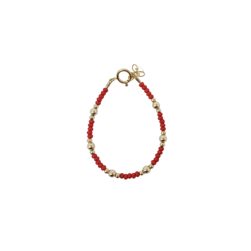 14kt GF baby bracelet - Dainty Red